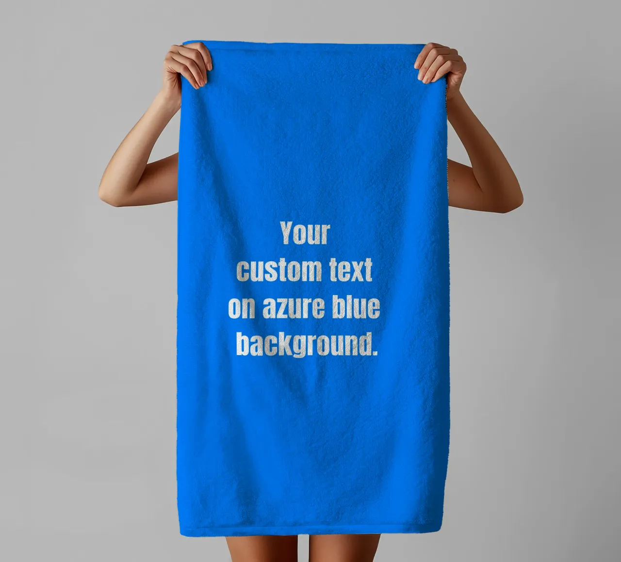 Custom text on azure blue background Handtuch von RB-Quotes