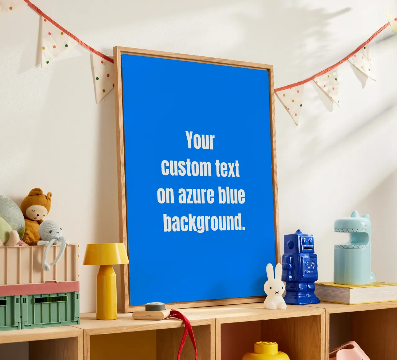 Custom text on azure blue background plexiglass da RB-Quotes