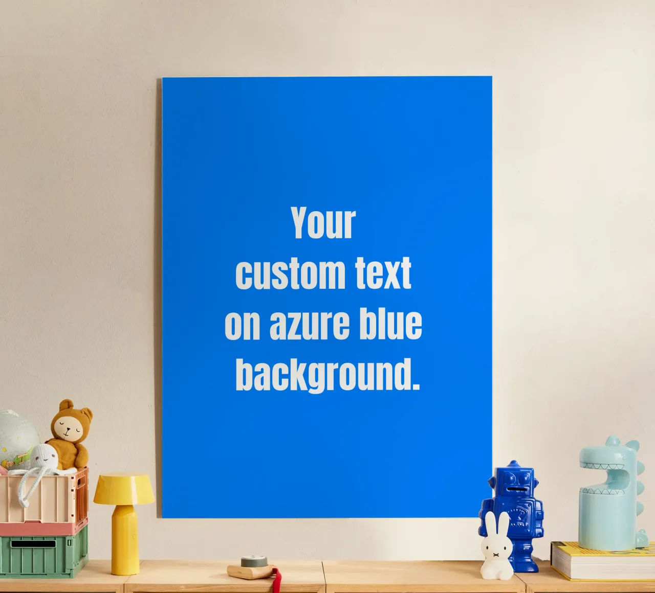 Custom text on azure blue background plexiglass da RB-Quotes