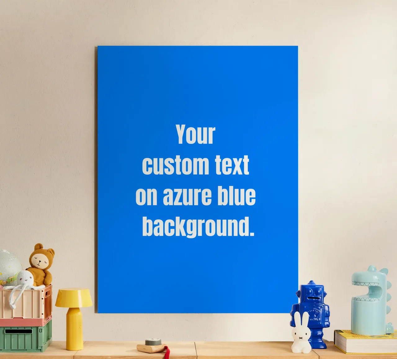 Custom text on azure blue background alluminio dibond da RB-Quotes