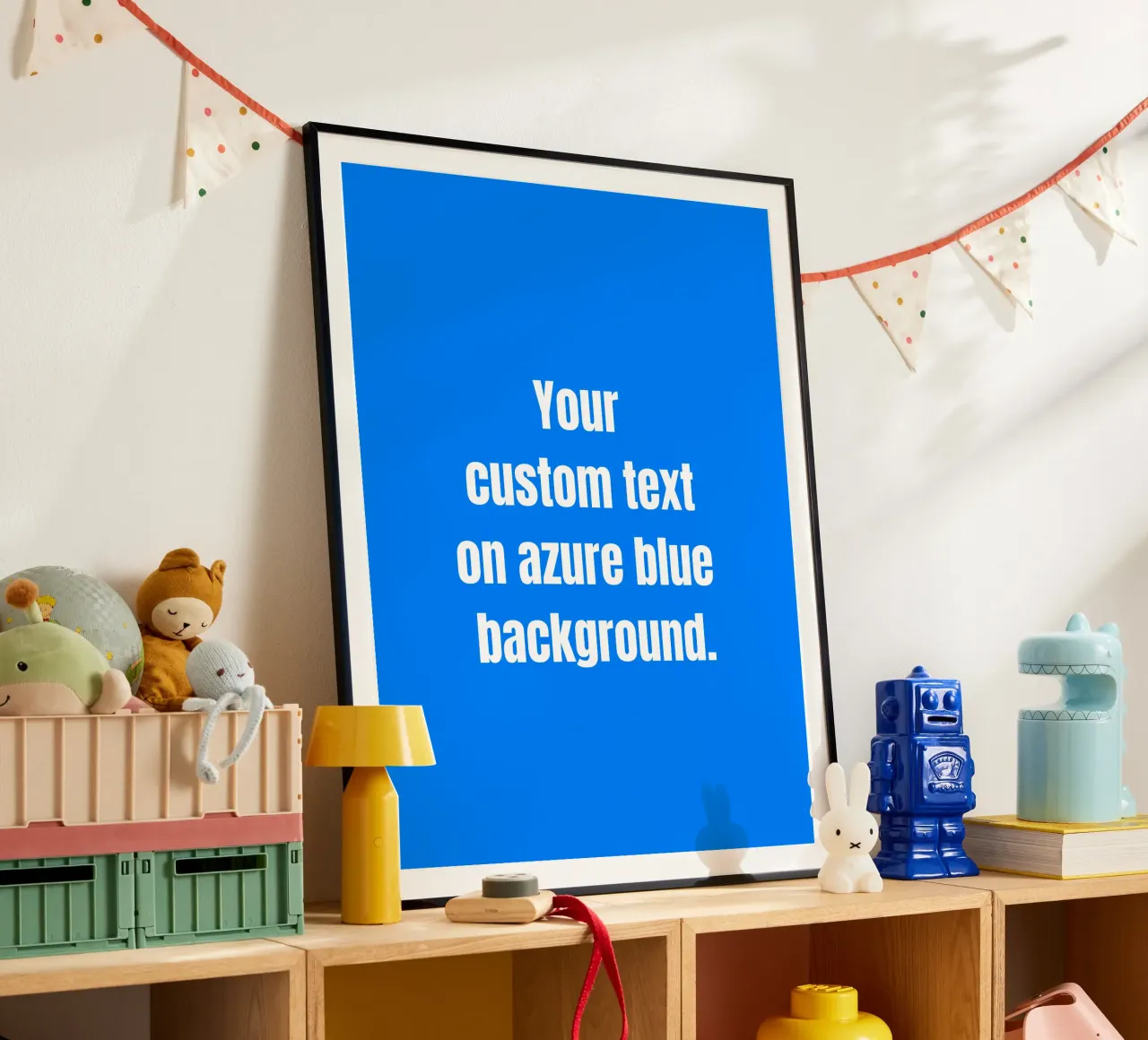 Custom text on azure blue background Hahnemühle von RB-Quotes