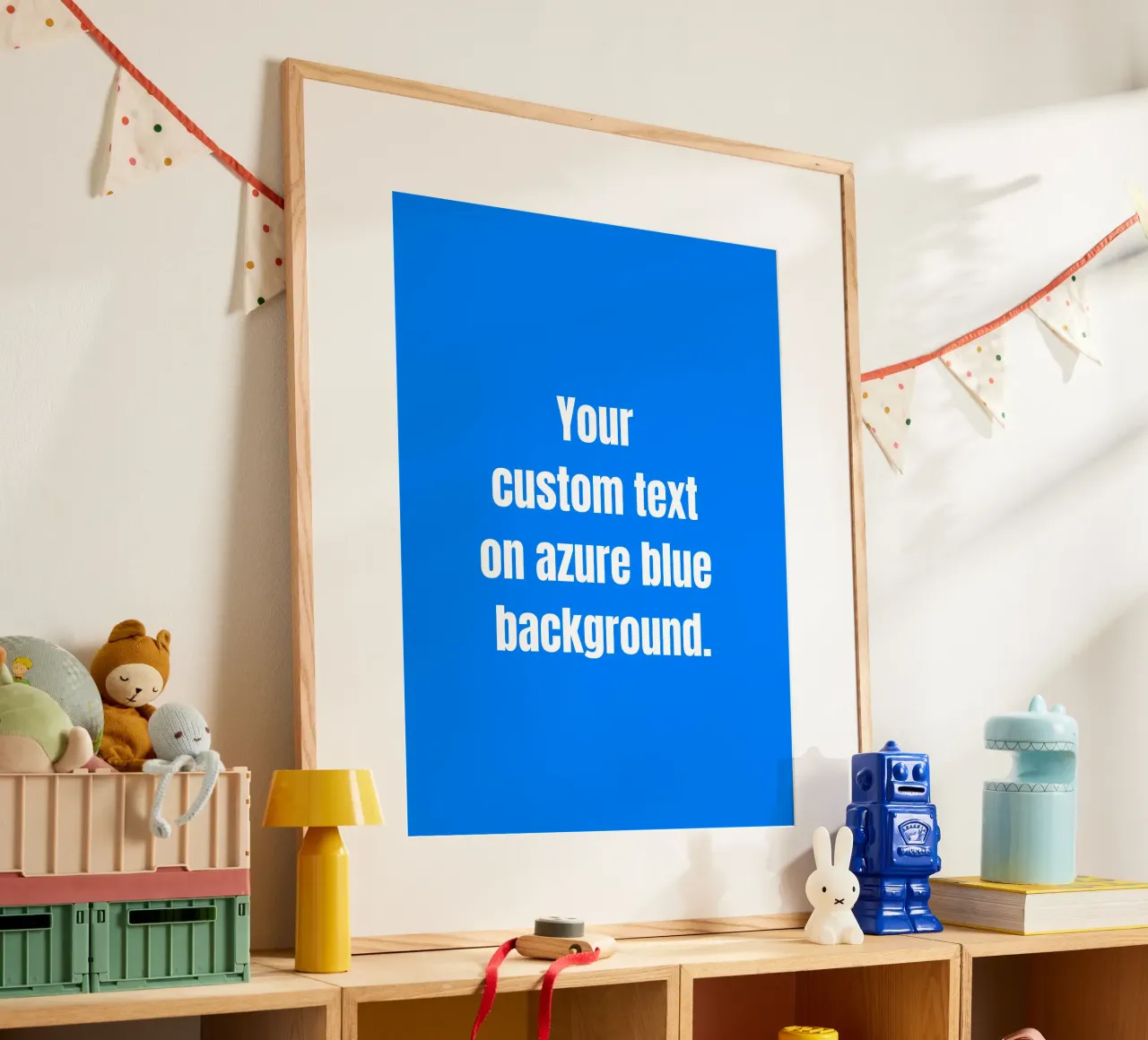 Custom text on azure blue background Hahnemühle von RB-Quotes