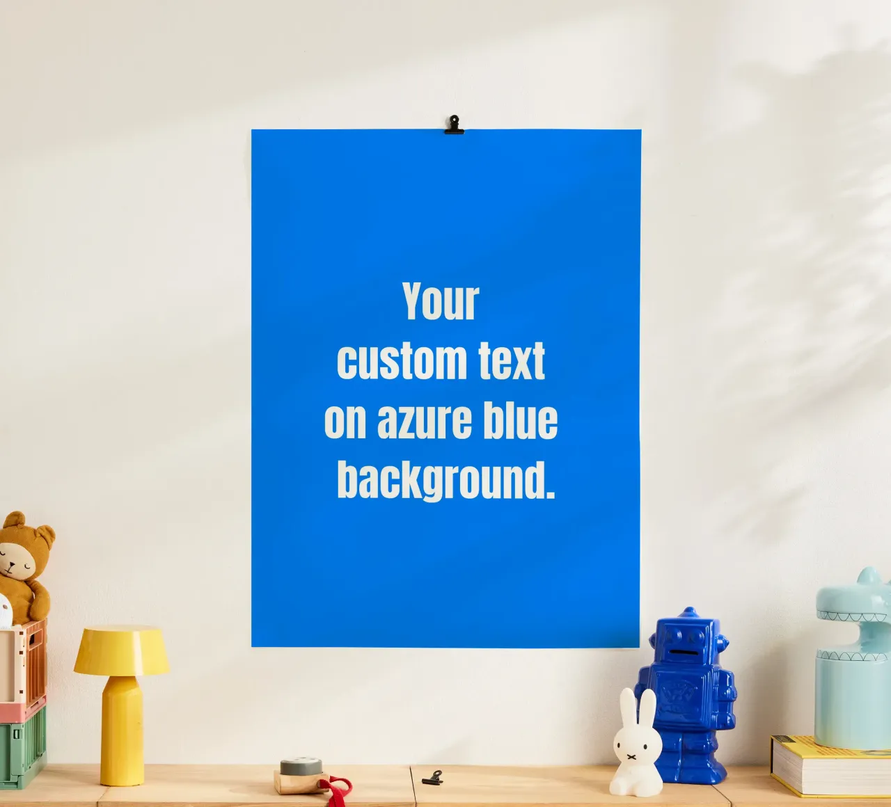 Custom text on azure blue background Hahnemühle von RB-Quotes