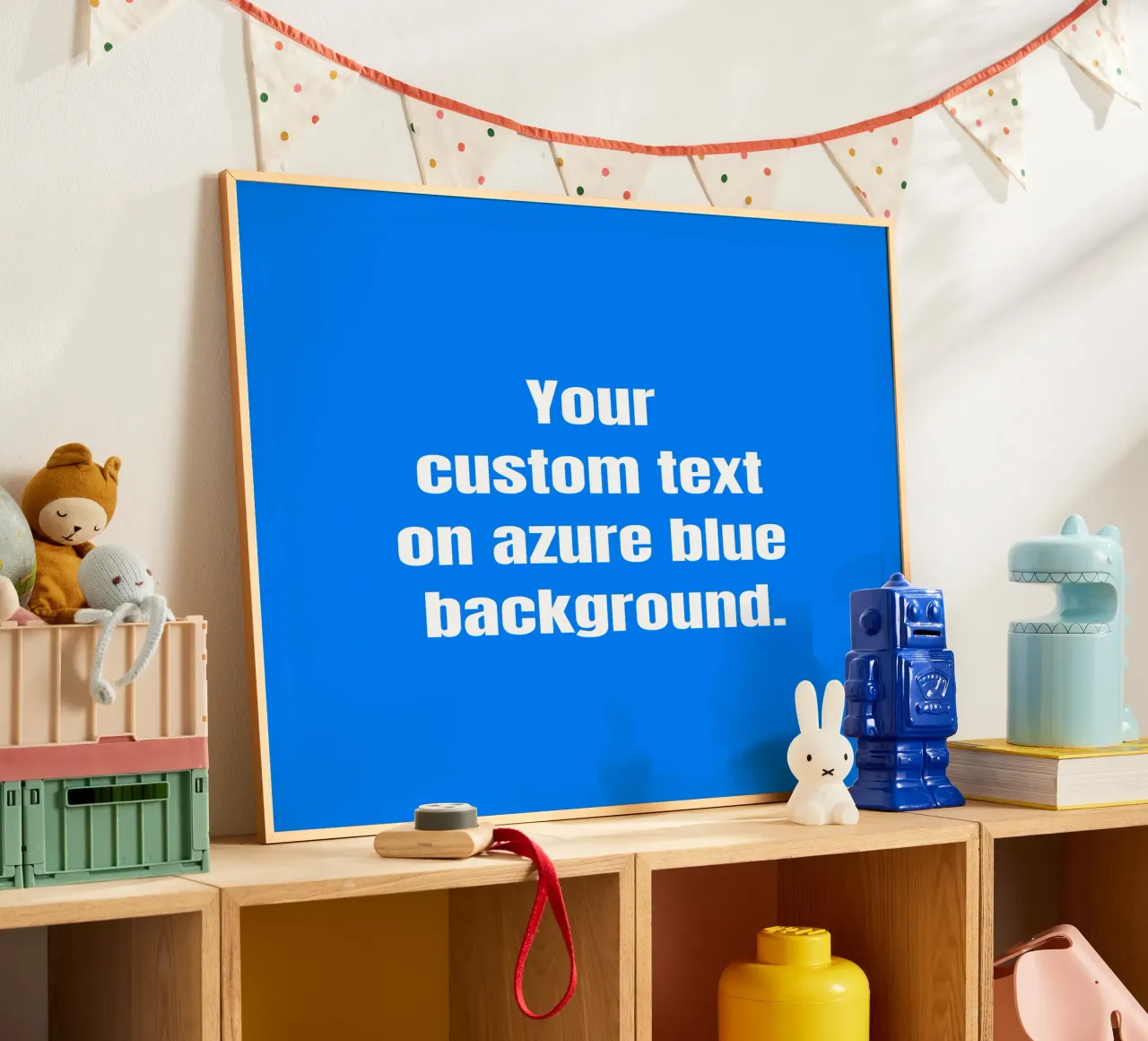 Custom text on azure blue background Hahnemühle von RB-Quotes
