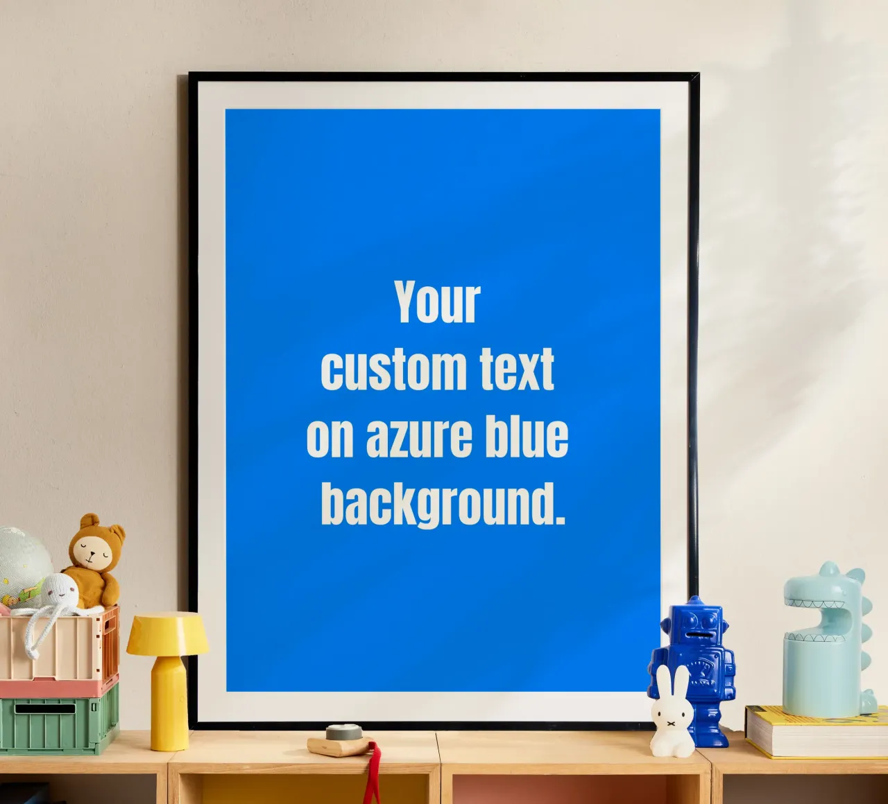 Custom text on azure blue background Hahnemühle von RB-Quotes
