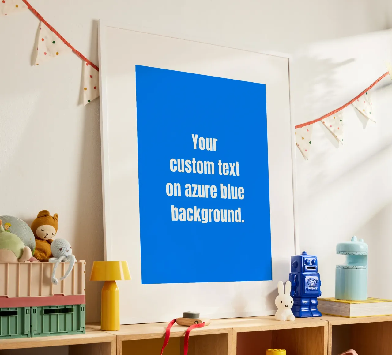 Custom text on azure blue background Hahnemühle von RB-Quotes
