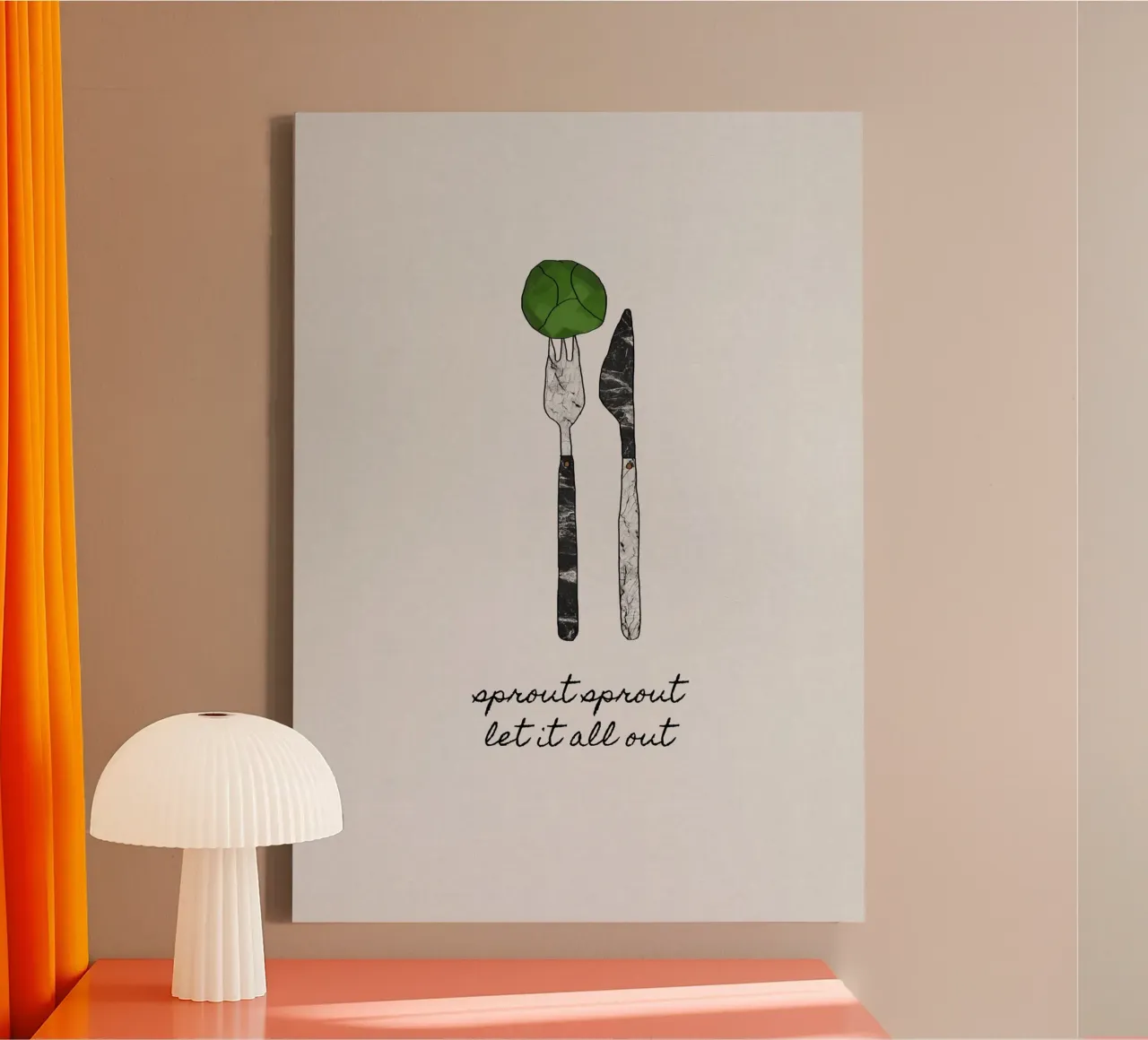 Sprout Sprout canvas with Floater frame by Orara Studio
