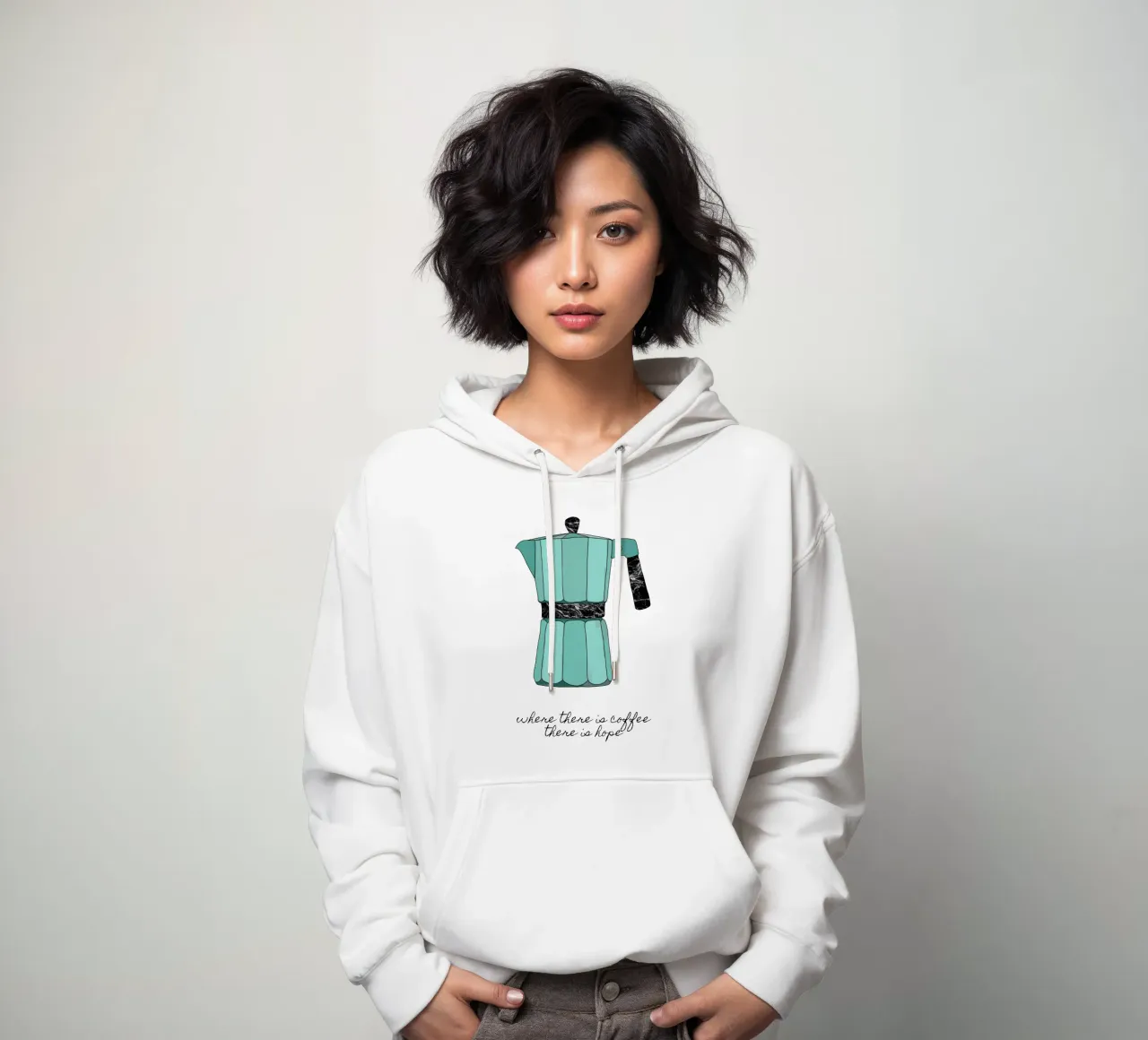 Dove c'è il caffè felpa con cappuccio da Orara Studio