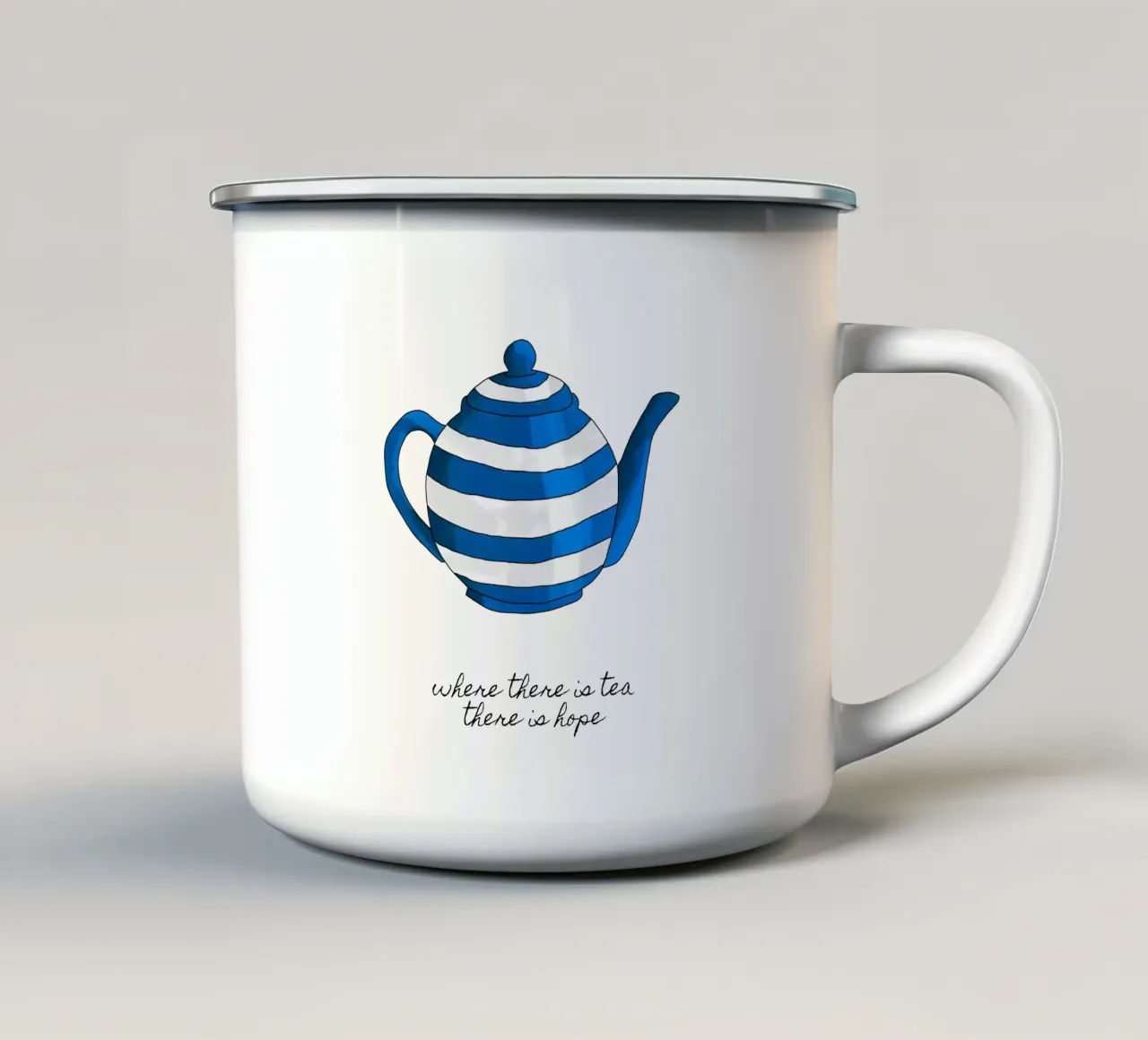 Dove c'è il tè tazza in smalto da Orara Studio