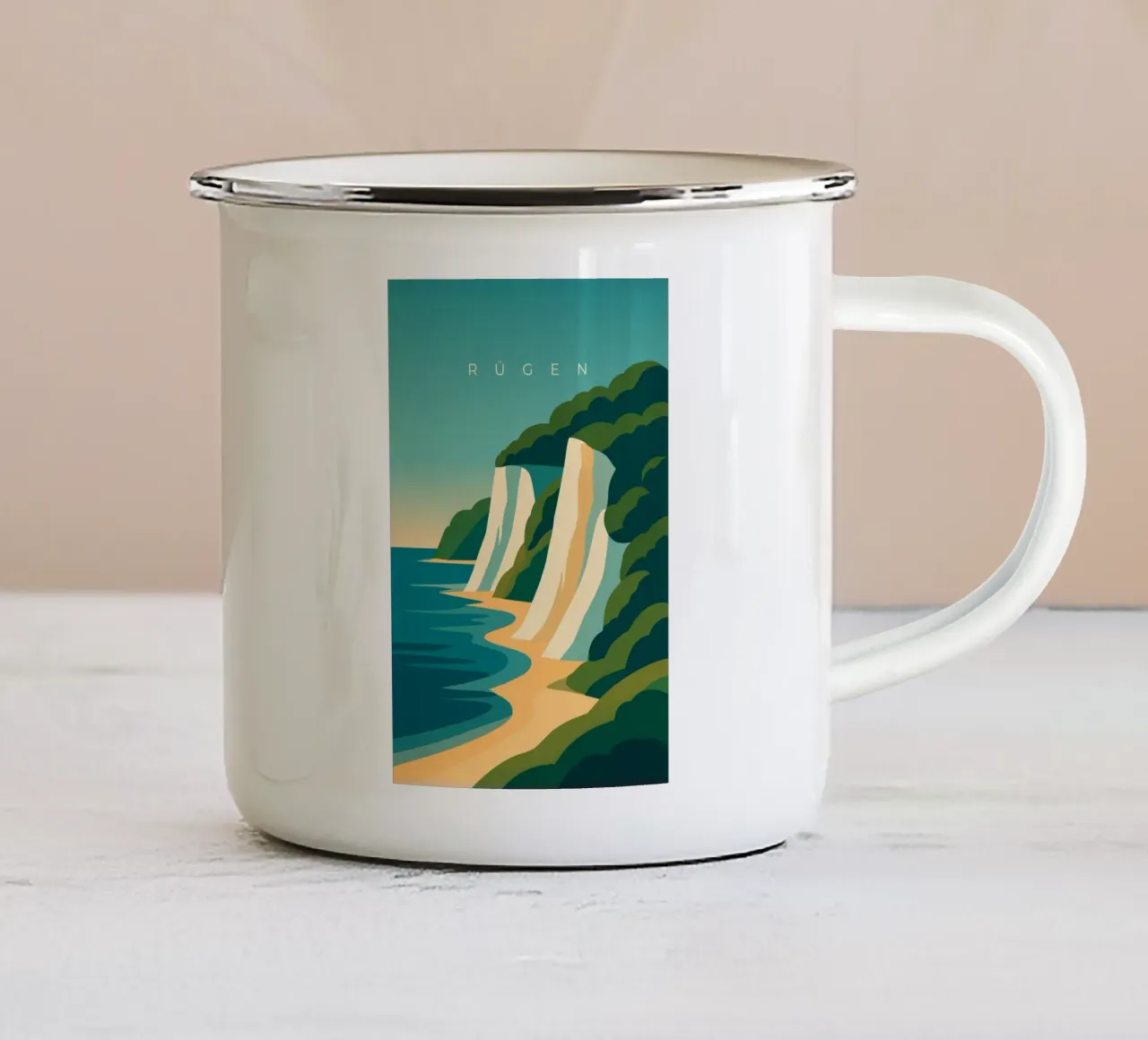 Rügen tazza in smalto da minimalist designs