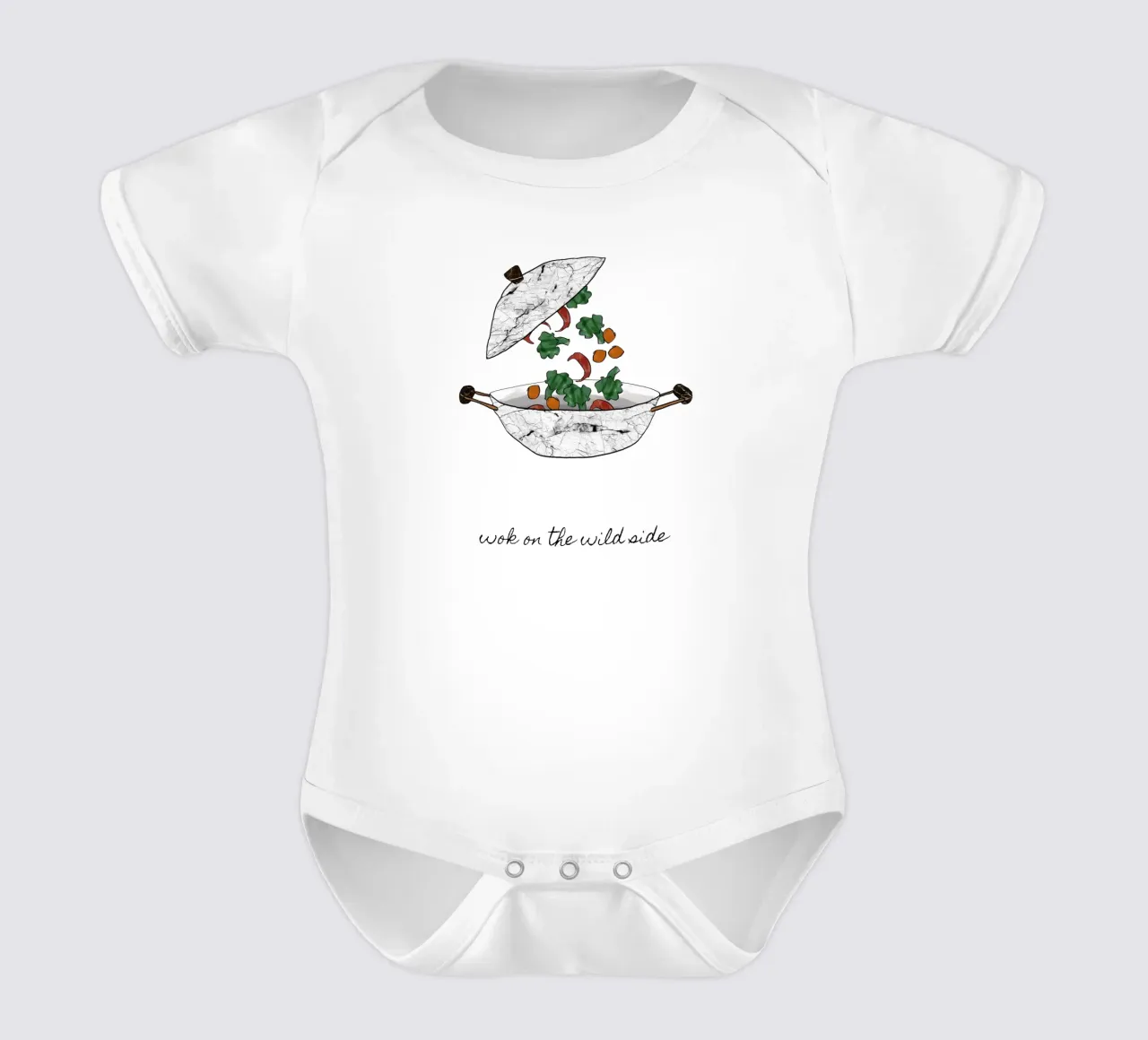 Wok On The Wild Side body neonato maniche corte da Orara Studio