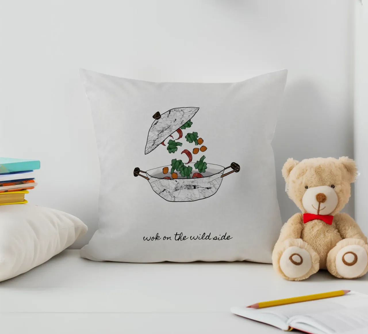 Wok On The Wild Side cuscino da Orara Studio