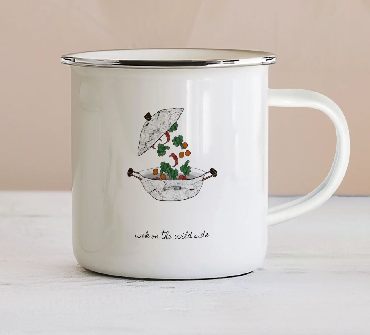 Wok On The Wild Side tazza in smalto da Orara Studio