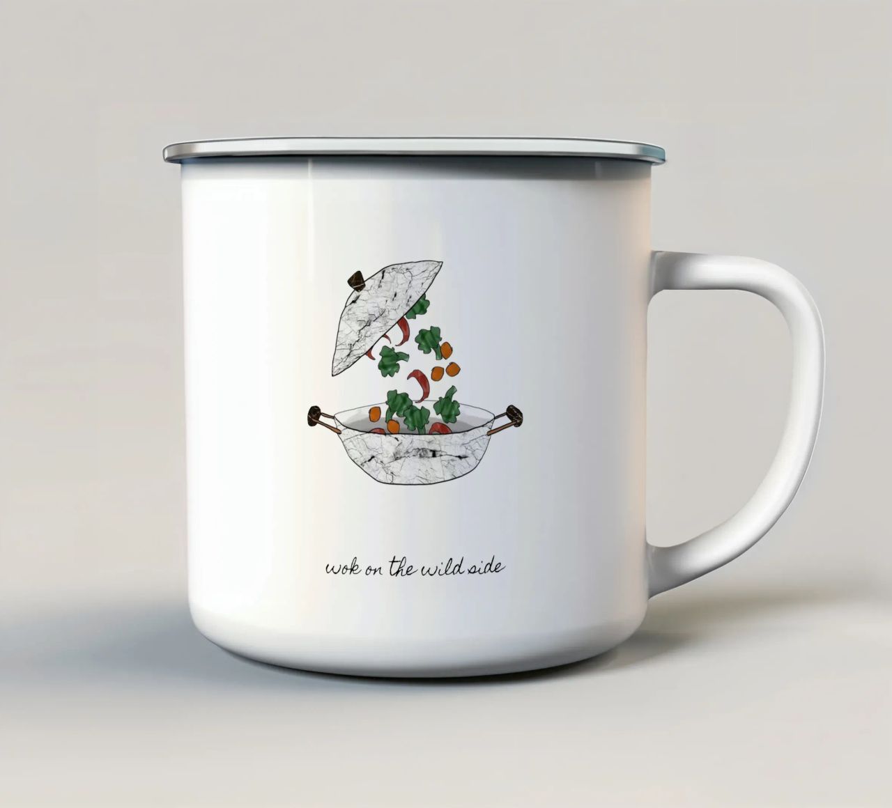 Wok On The Wild Side tazza in smalto da Orara Studio