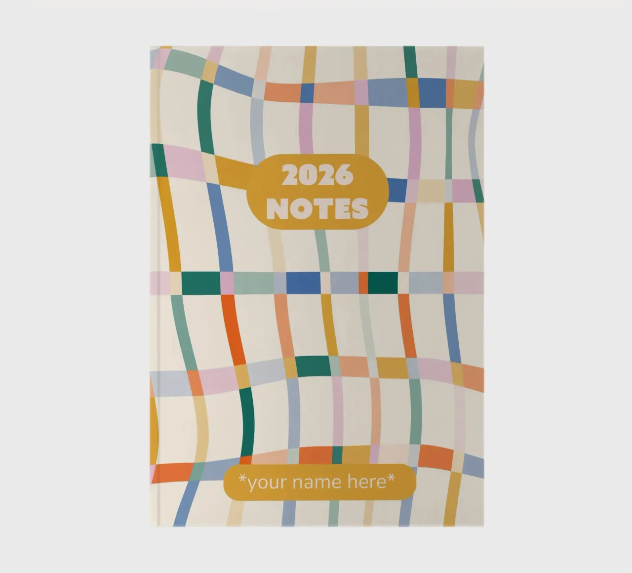Wavey Plaid Pattern Notebook notebook by Sunday Design Studio