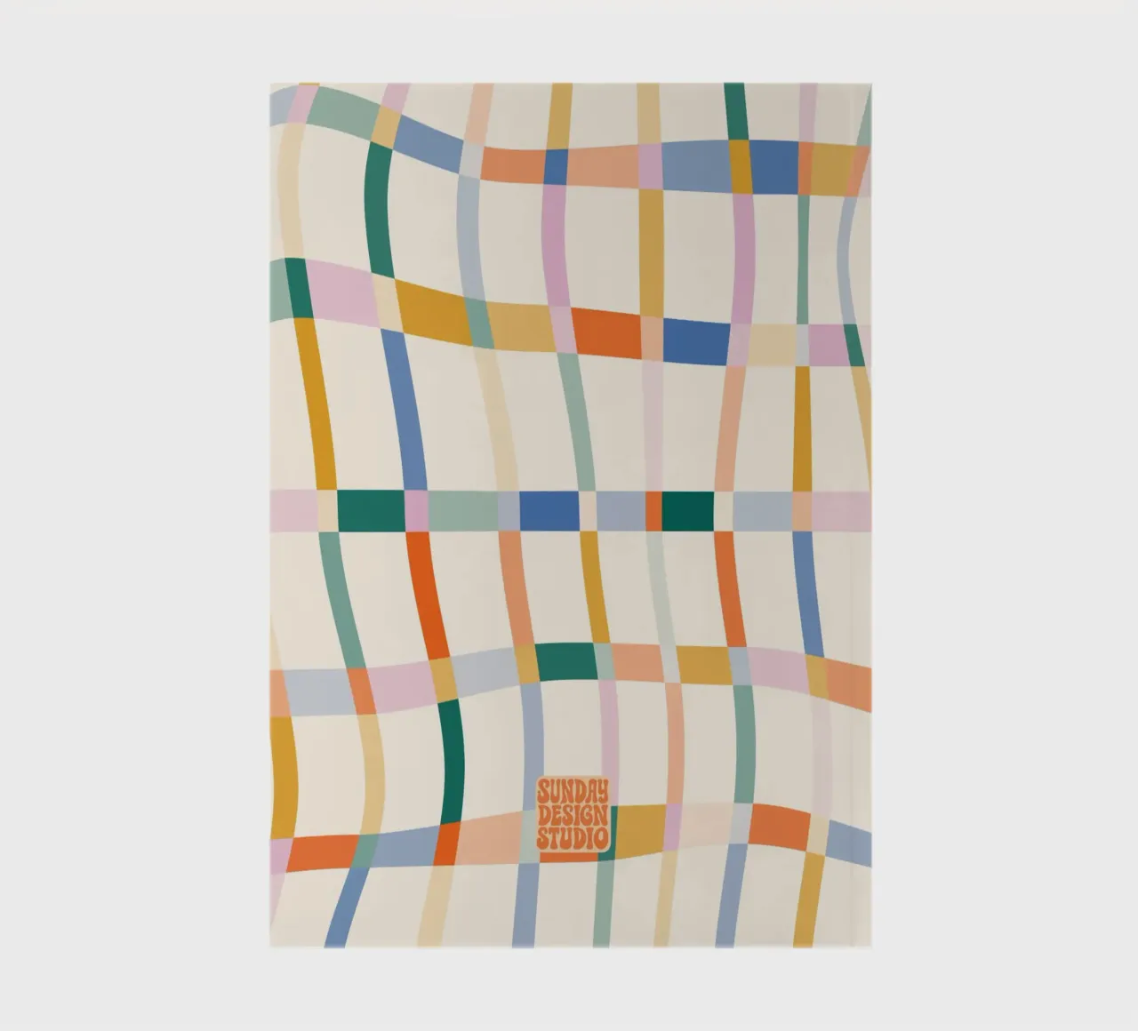 Wavey Plaid Pattern Notebook notebook by Sunday Design Studio