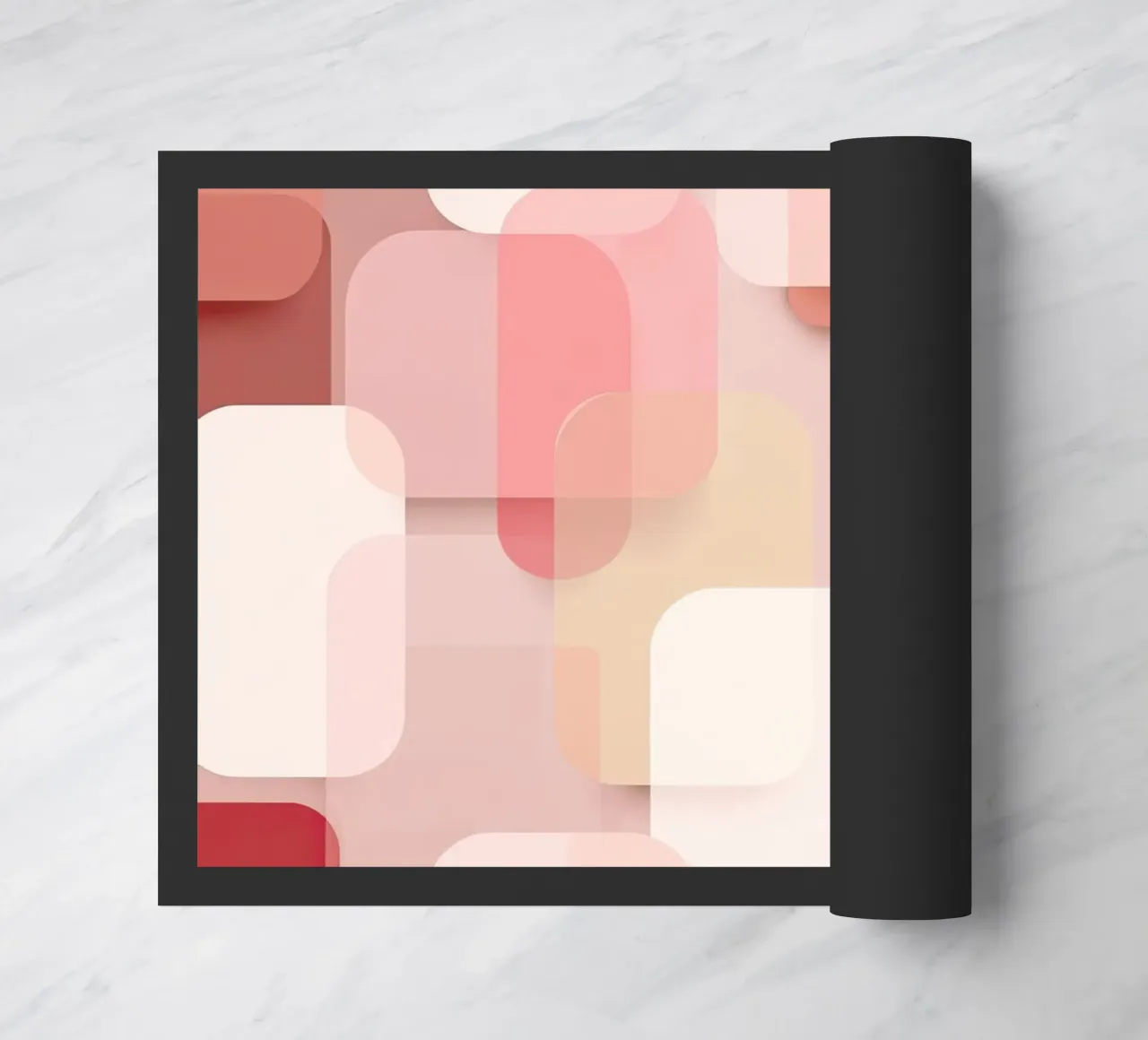Soft Pink Overlapping Shapes Modern Pattern doormat by StudioVO