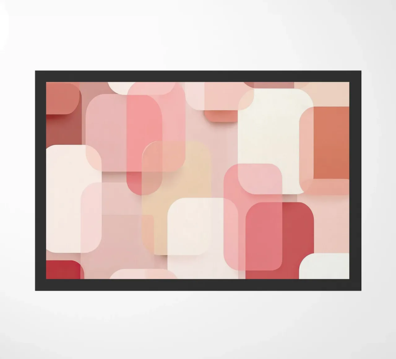 Soft Pink Overlapping Shapes Modern Pattern doormat by StudioVO