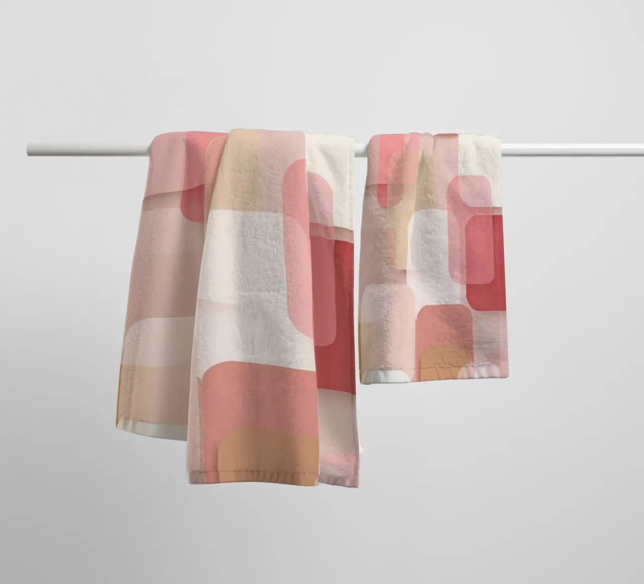 Soft Pink Overlapping Shapes Modern Pattern towel by StudioVO