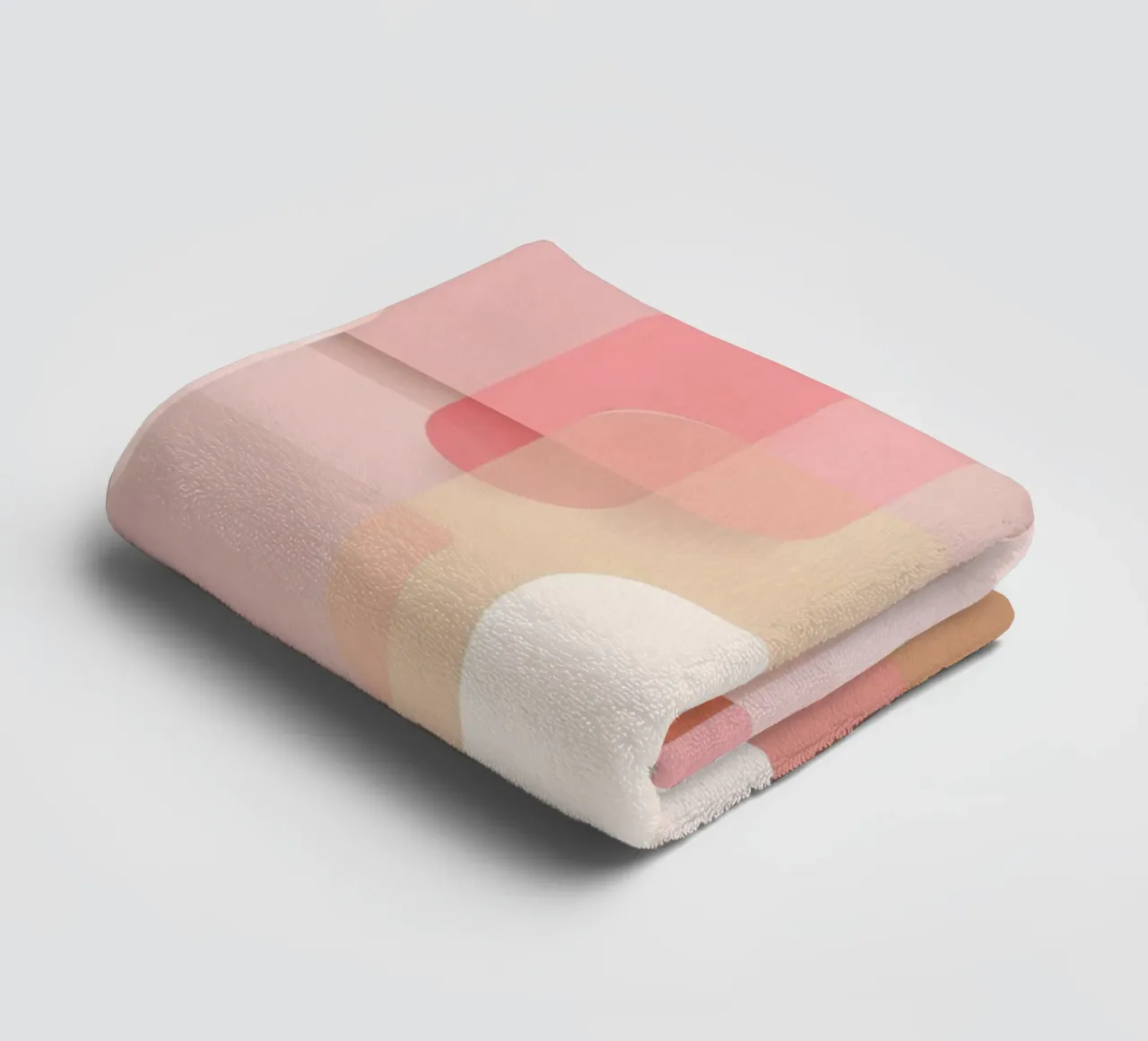 Soft Pink Overlapping Shapes Modern Pattern towel by StudioVO