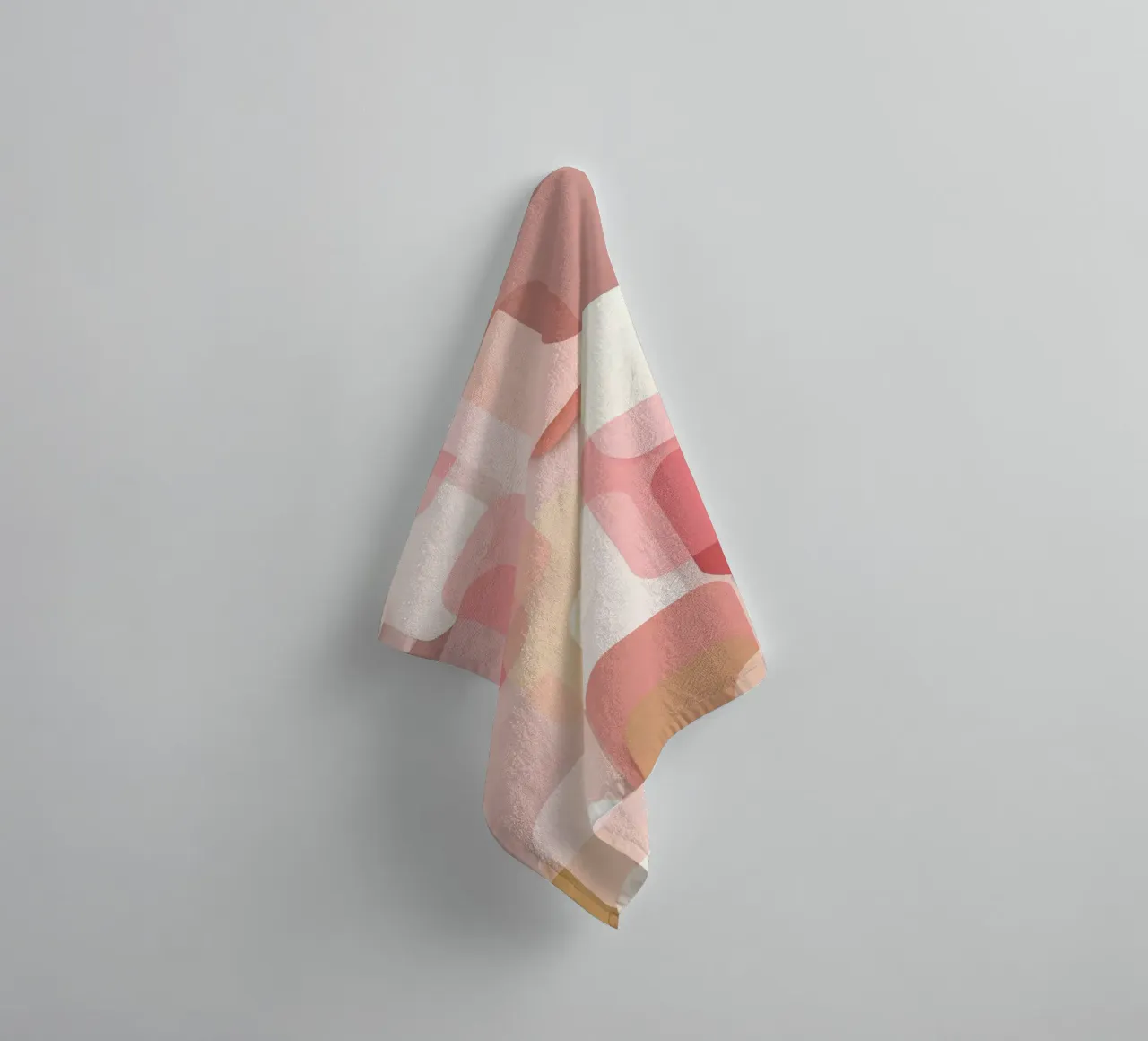Soft Pink Overlapping Shapes Modern Pattern towel by StudioVO