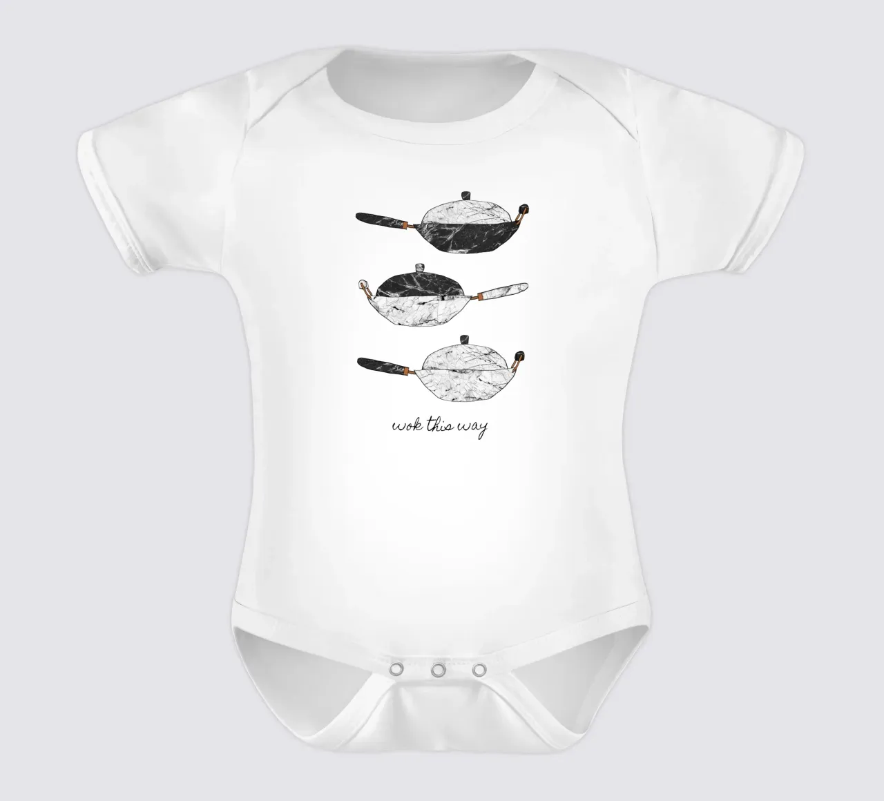 Wok This Way body neonato maniche corte da Orara Studio
