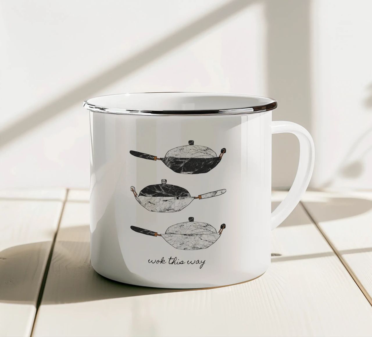 Wok This Way Emaille Tasse von Orara Studio