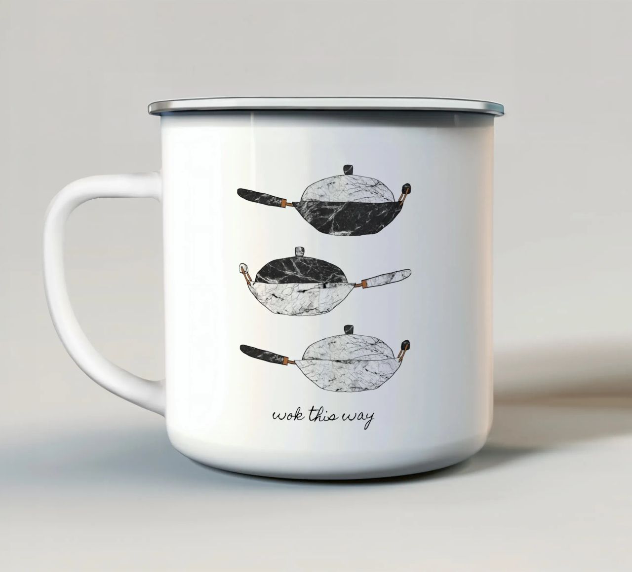 Wok This Way Emaille Tasse von Orara Studio