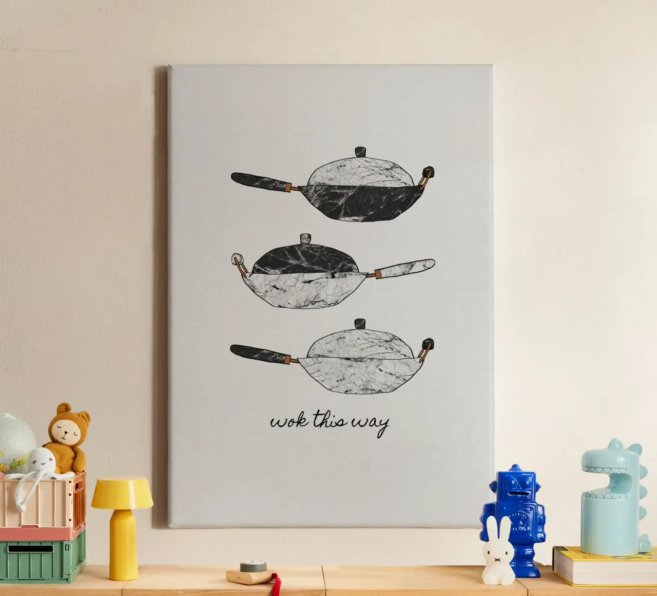 Wok This Way tela con Cornice a cassetta da Orara Studio