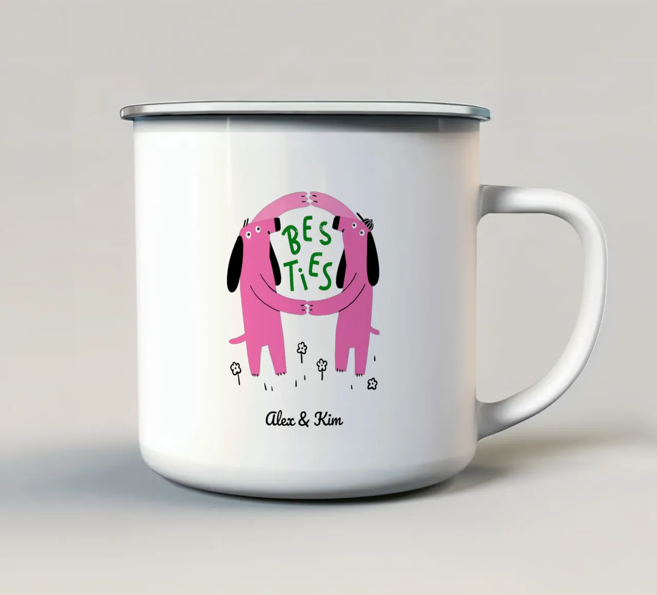 Bestie - Personalizzabile tazza in smalto da aucontraire