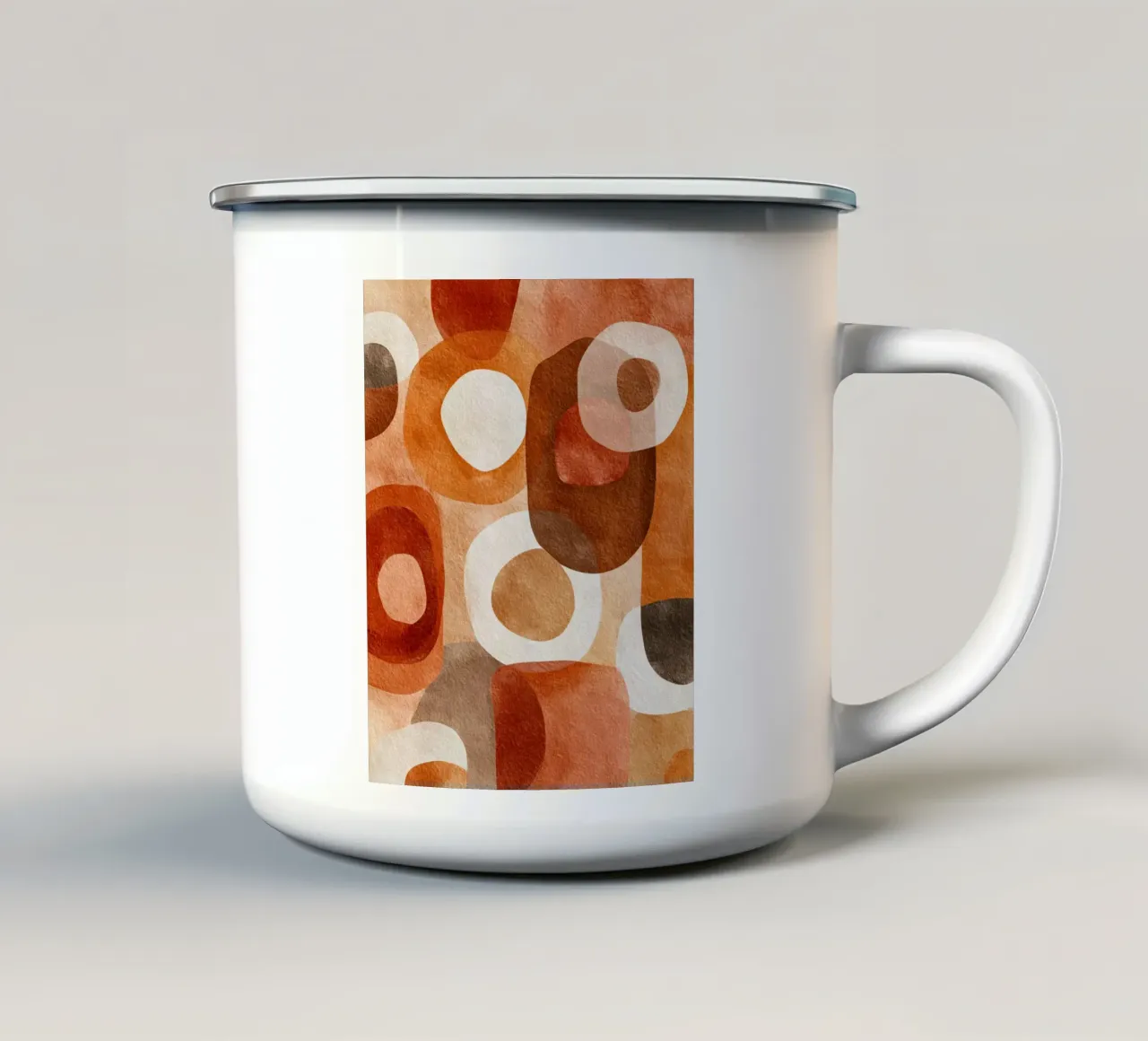 Caldo Terracotta Forme astratte Acquerello Modello tazza in smalto da StudioVO