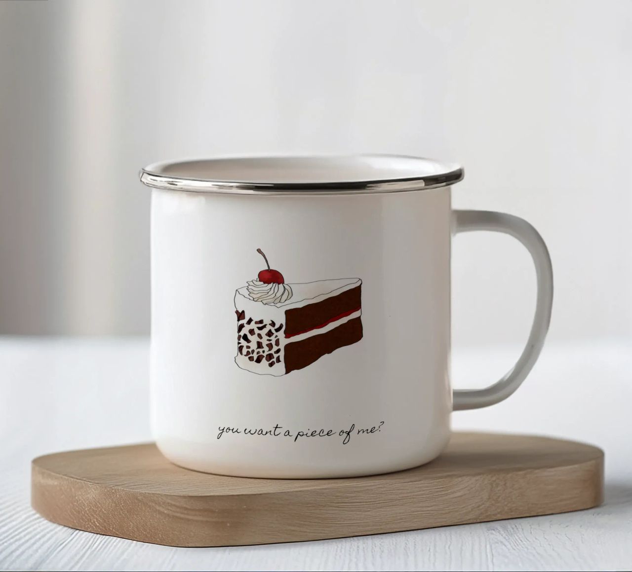 Vuoi un pezzo di me tazza in smalto da Orara Studio