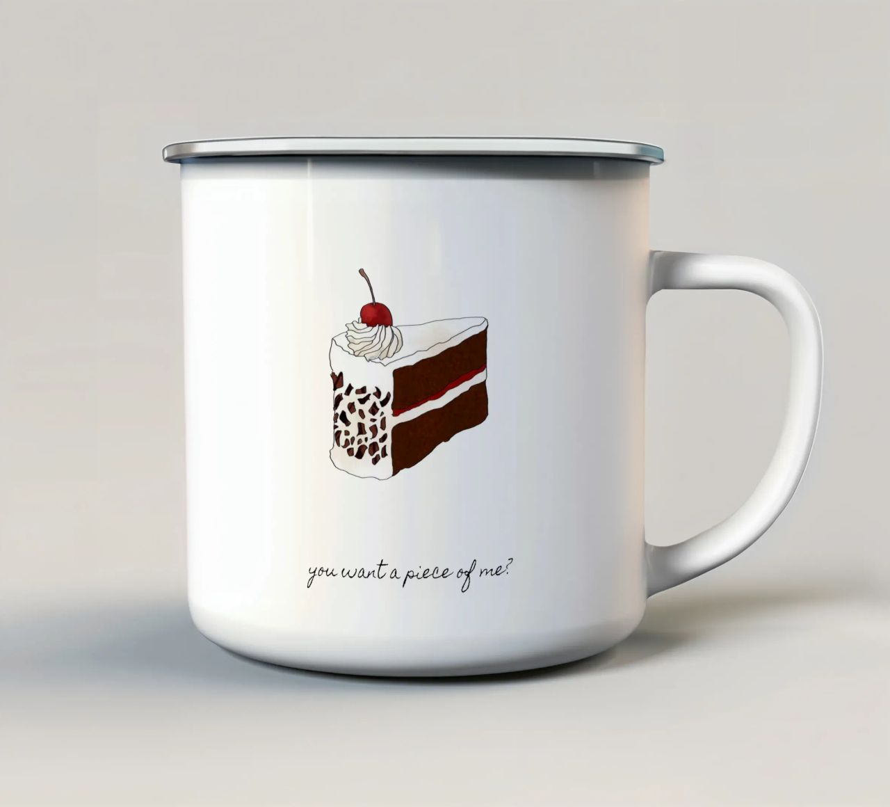 Vuoi un pezzo di me tazza in smalto da Orara Studio