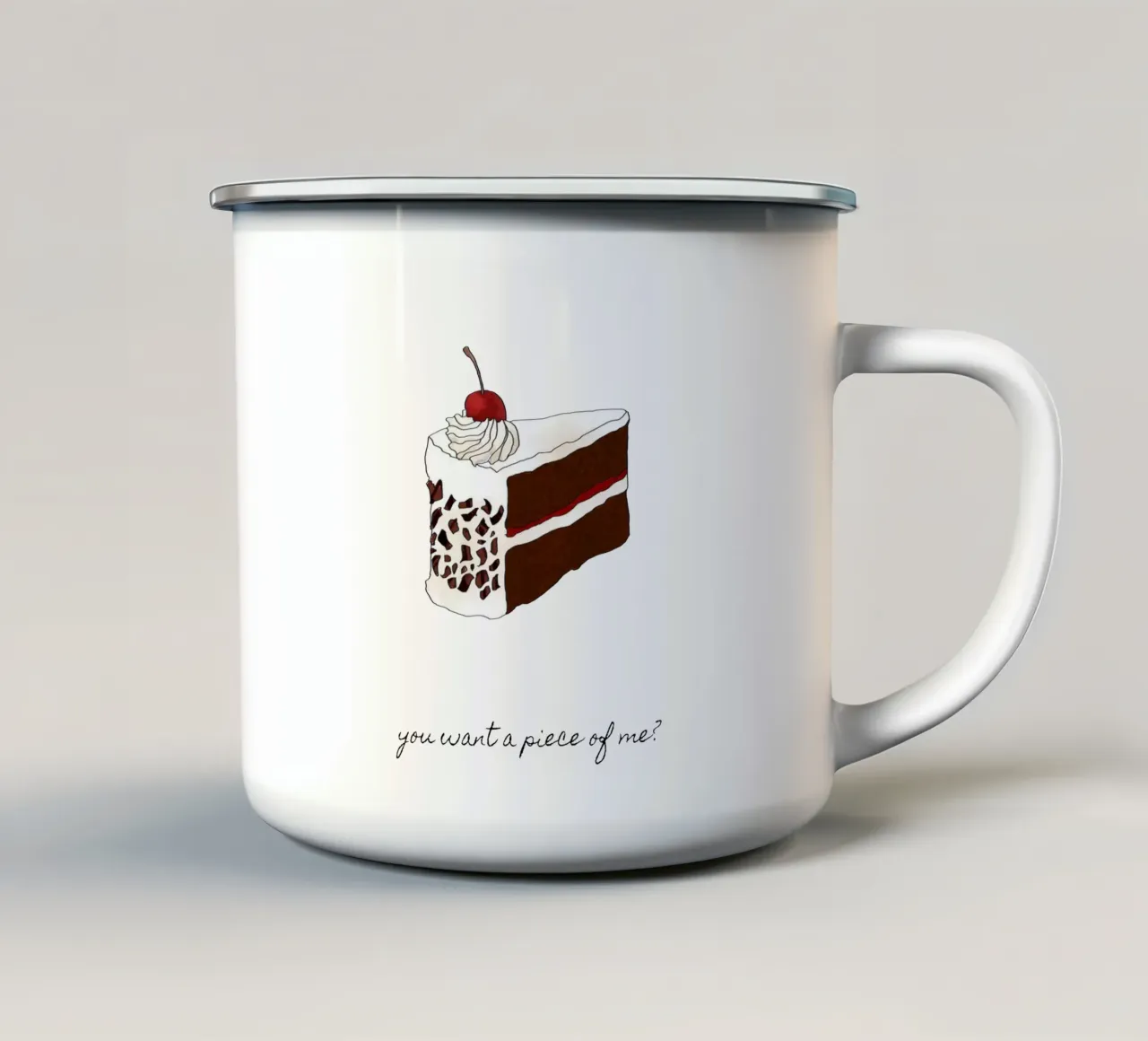 Vuoi un pezzo di me tazza in smalto da Orara Studio