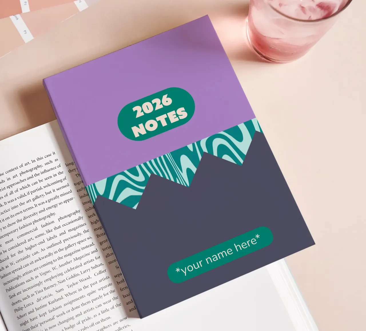 ZigZag Purple Pattern Notebook carnet de notes de Sunday Design Studio