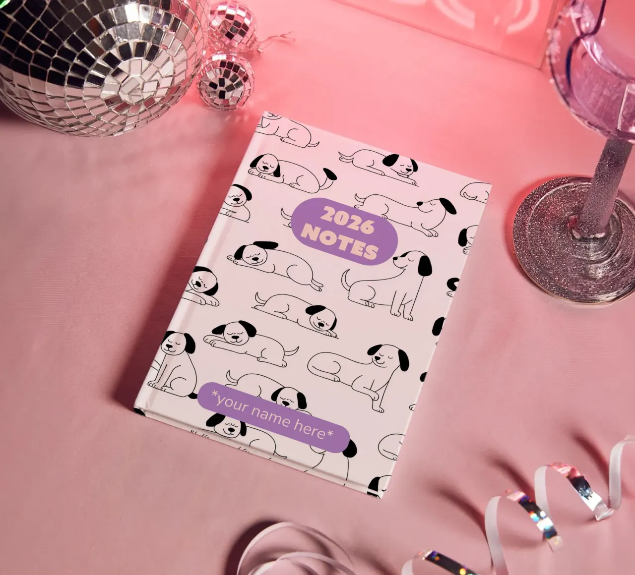 Dog Pattern Notebook diario da Sunday Design Studio