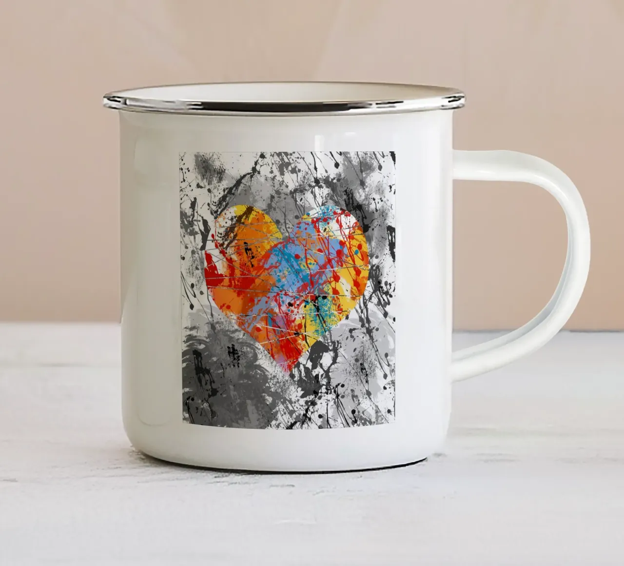 Cuore tazza in smalto da Atteloi