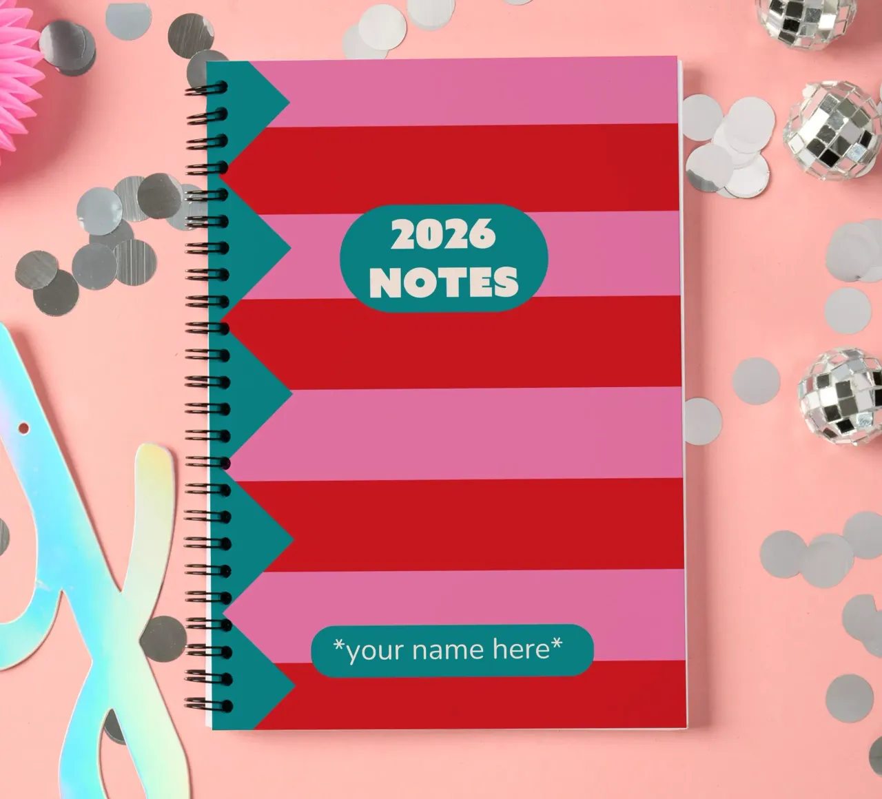 ZigZig and Stripes Notebook spiral notebook by Sunday Design Studio