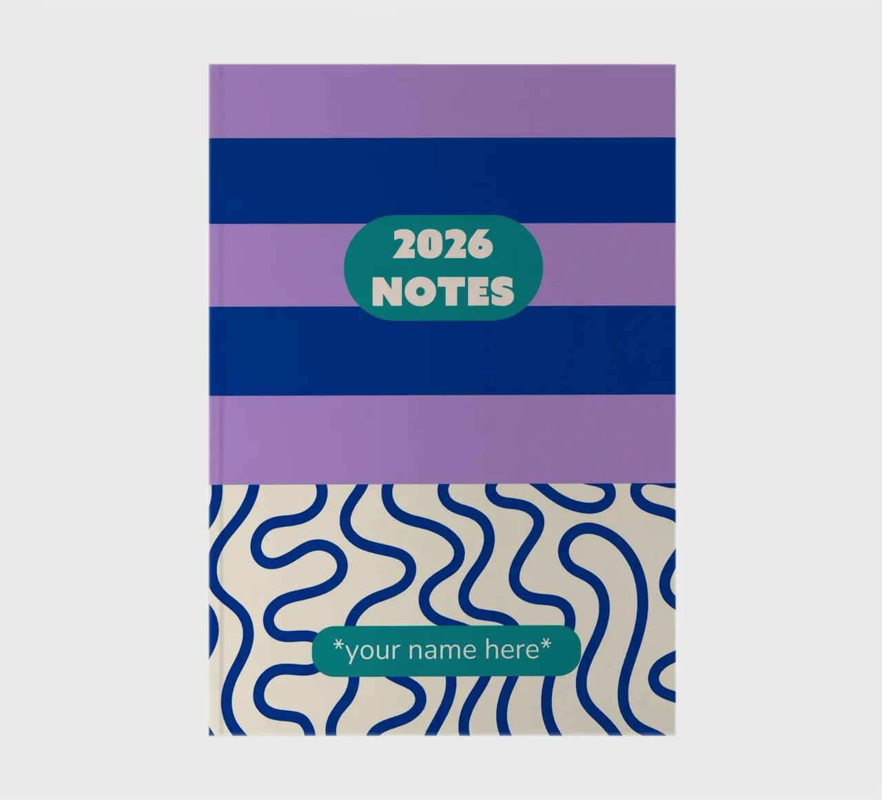 Stripes and Squiggle Pattern Notebook diario da Sunday Design Studio