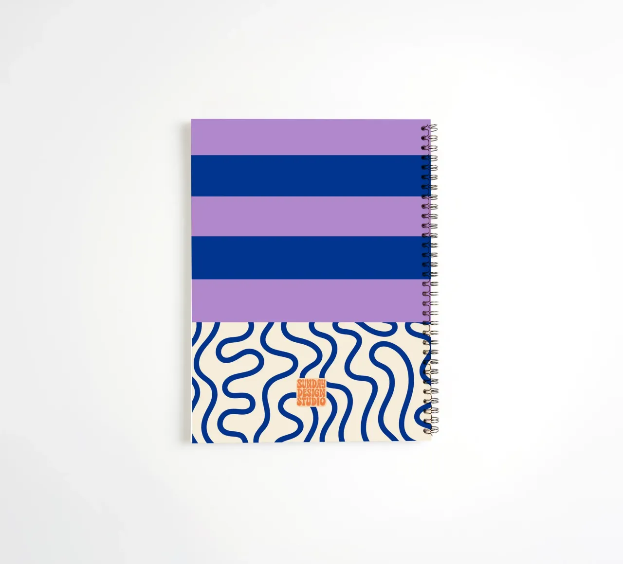 Stripes and Squiggle Pattern Notebook spiral notebook by Sunday Design Studio
