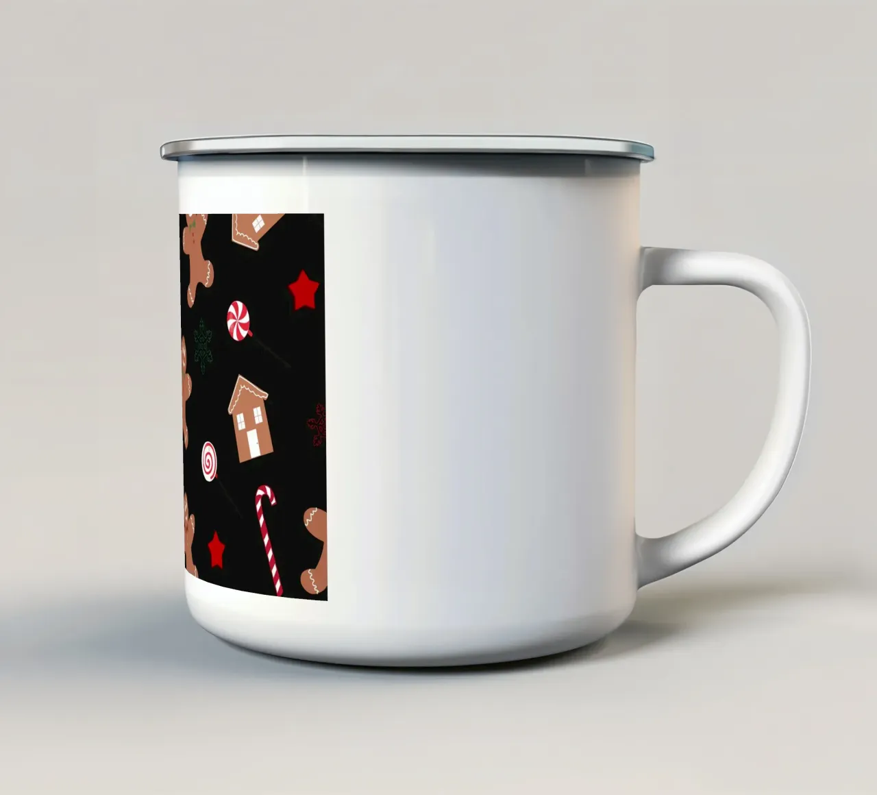 Modello di pan di zenzero con biscotti tazza in smalto da GalerieGG