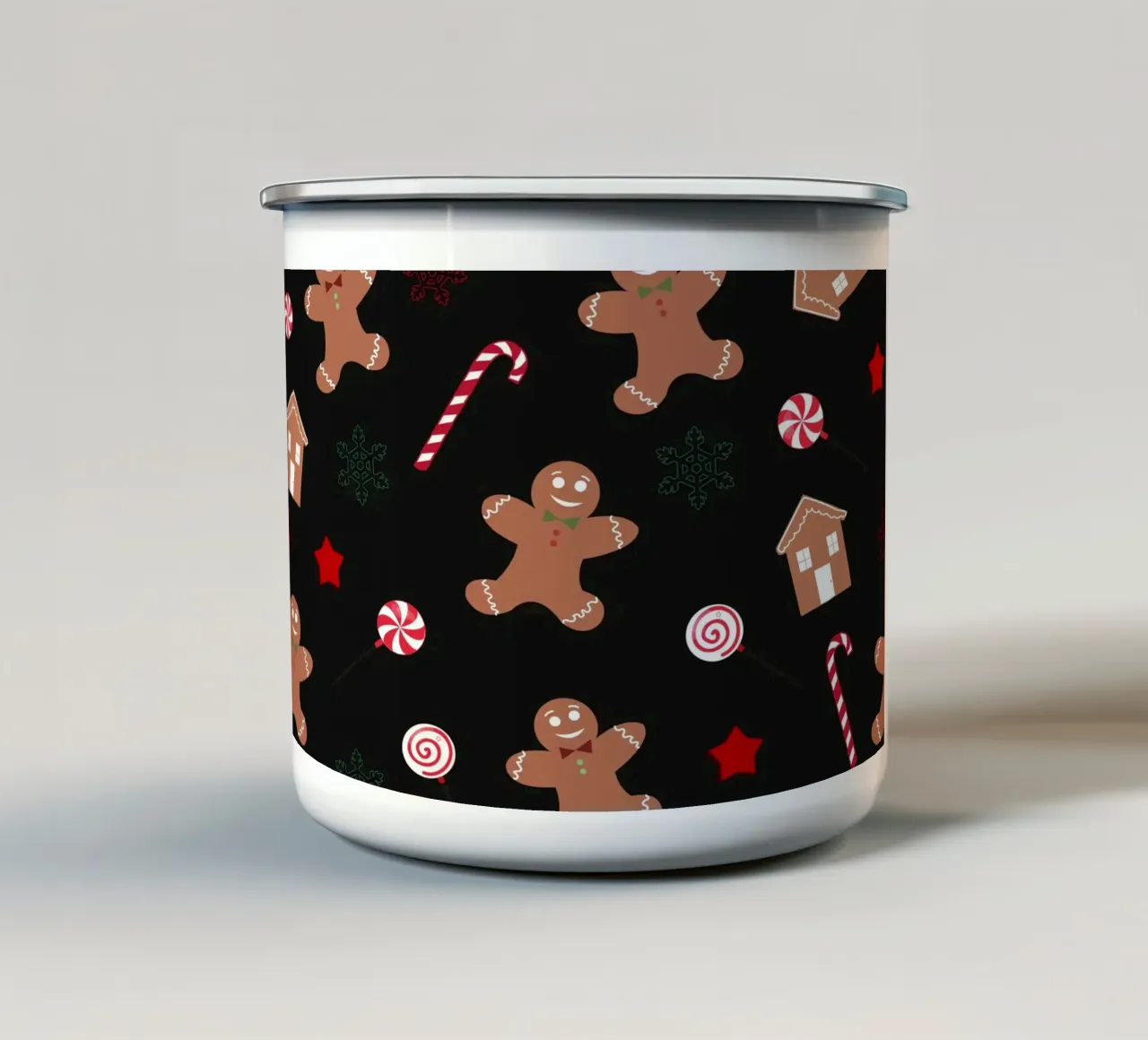 Modello di pan di zenzero con biscotti tazza in smalto da GalerieGG