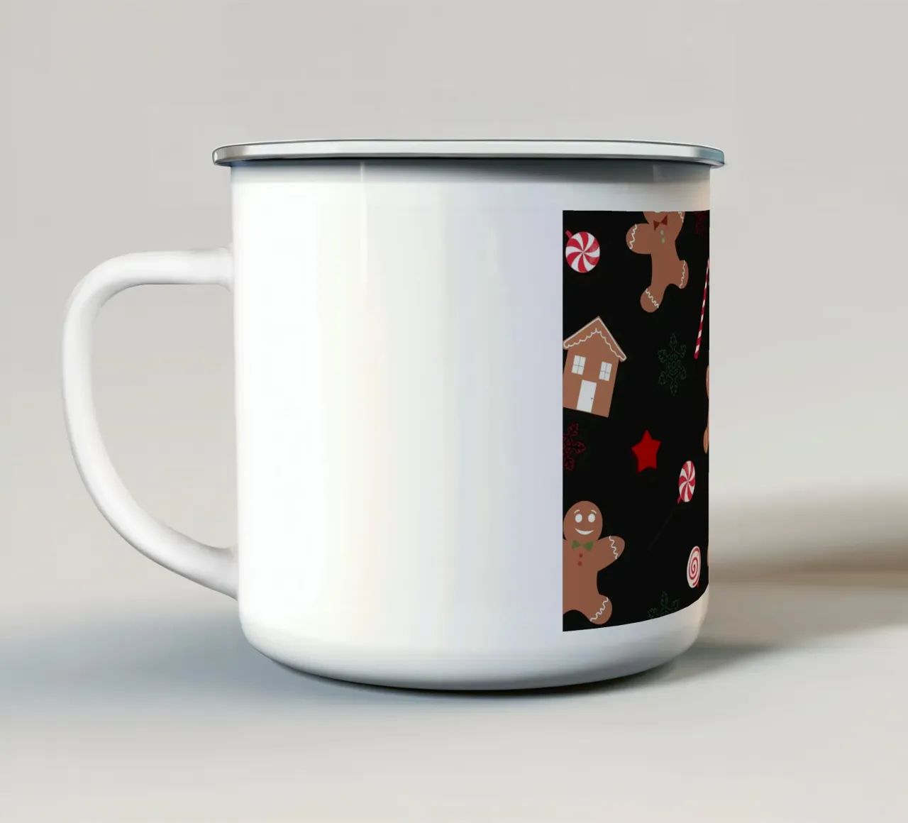 Modello di pan di zenzero con biscotti tazza in smalto da GalerieGG