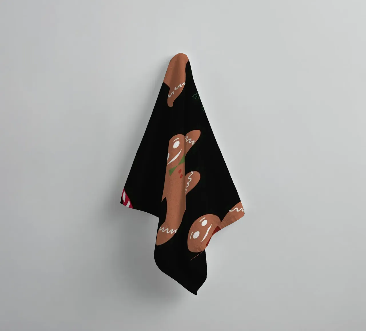 Gingerbread pattern with cookies towel by GalerieGG