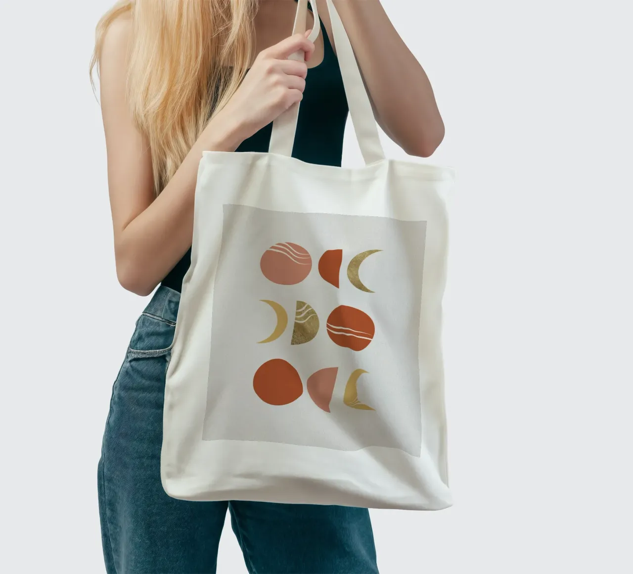 Bohemian Moon Phases tote bag by Orara Studio