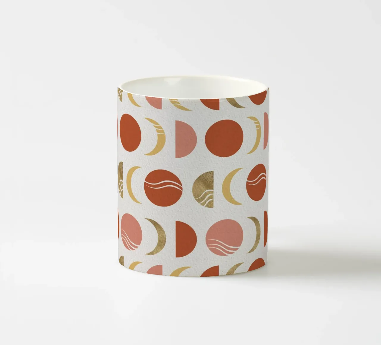 Bohemian Moon Phases ceramic mug by Orara Studio