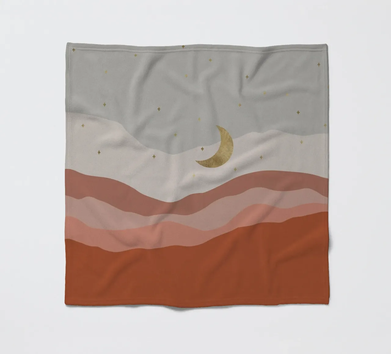 Bohemian Moon fleece blanket by Orara Studio