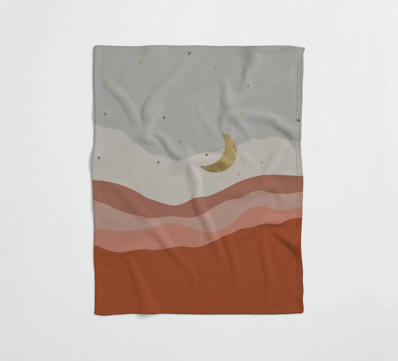 Bohemian Moon fleece blanket by Orara Studio