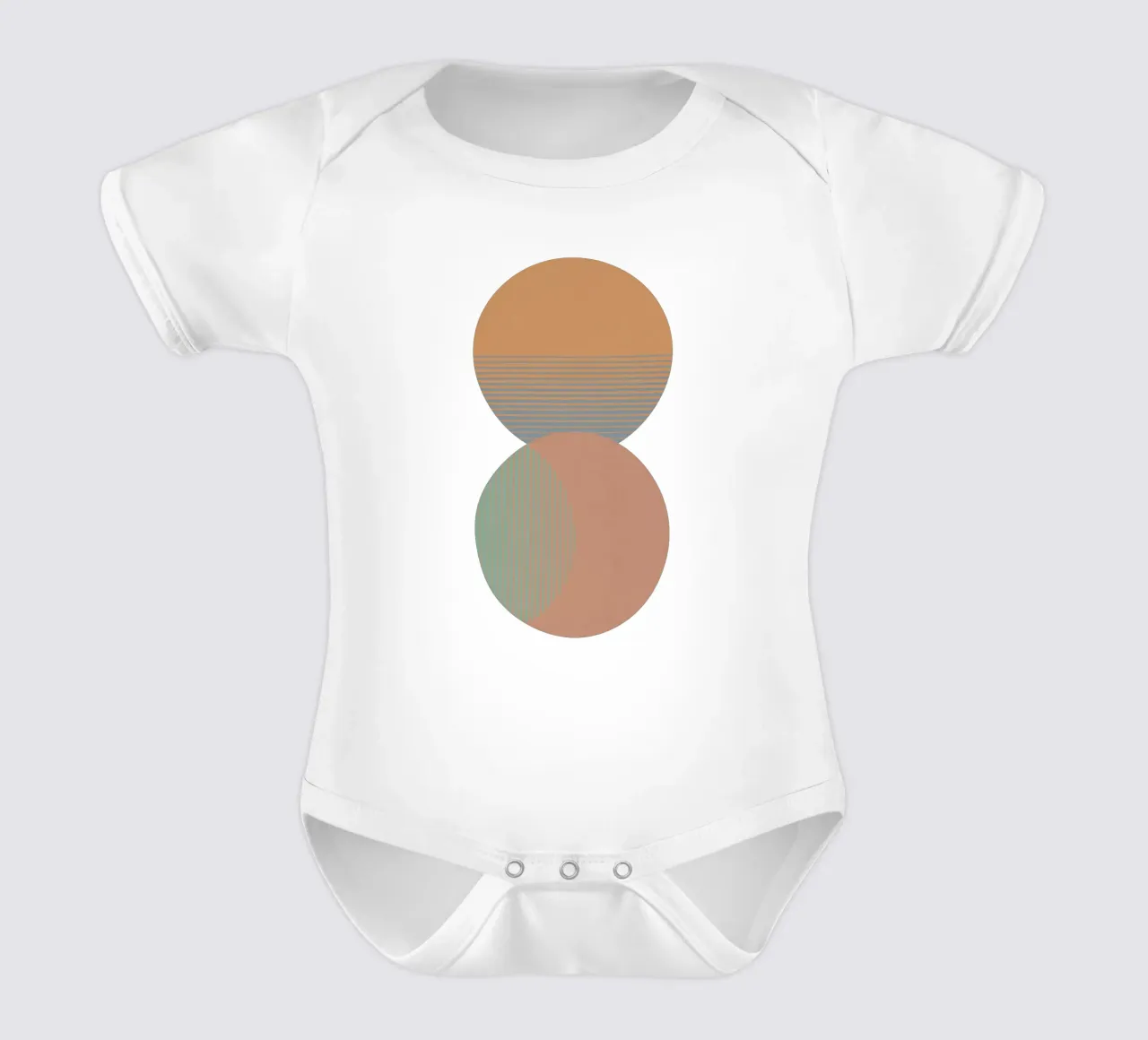 Cerchio Sole e Luna Colore body neonato maniche corte da Orara Studio