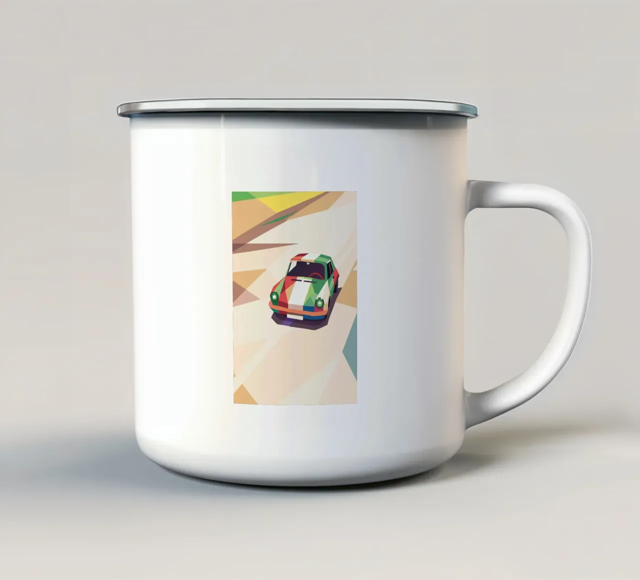 Auto da corsa colorata tazza in smalto da POLYGON SPECIAL